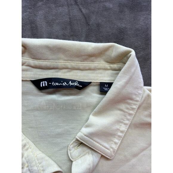 Travis Mathew Polo Shirt Men’s Medium Yellow Peru Golf Casual - Picture 3 of 7